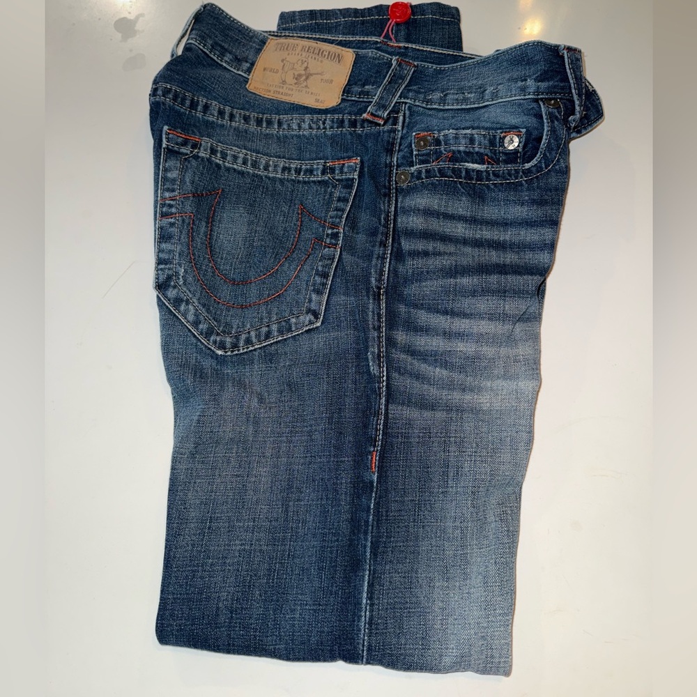 True Religion Men's Dark Blue Straight Jeans